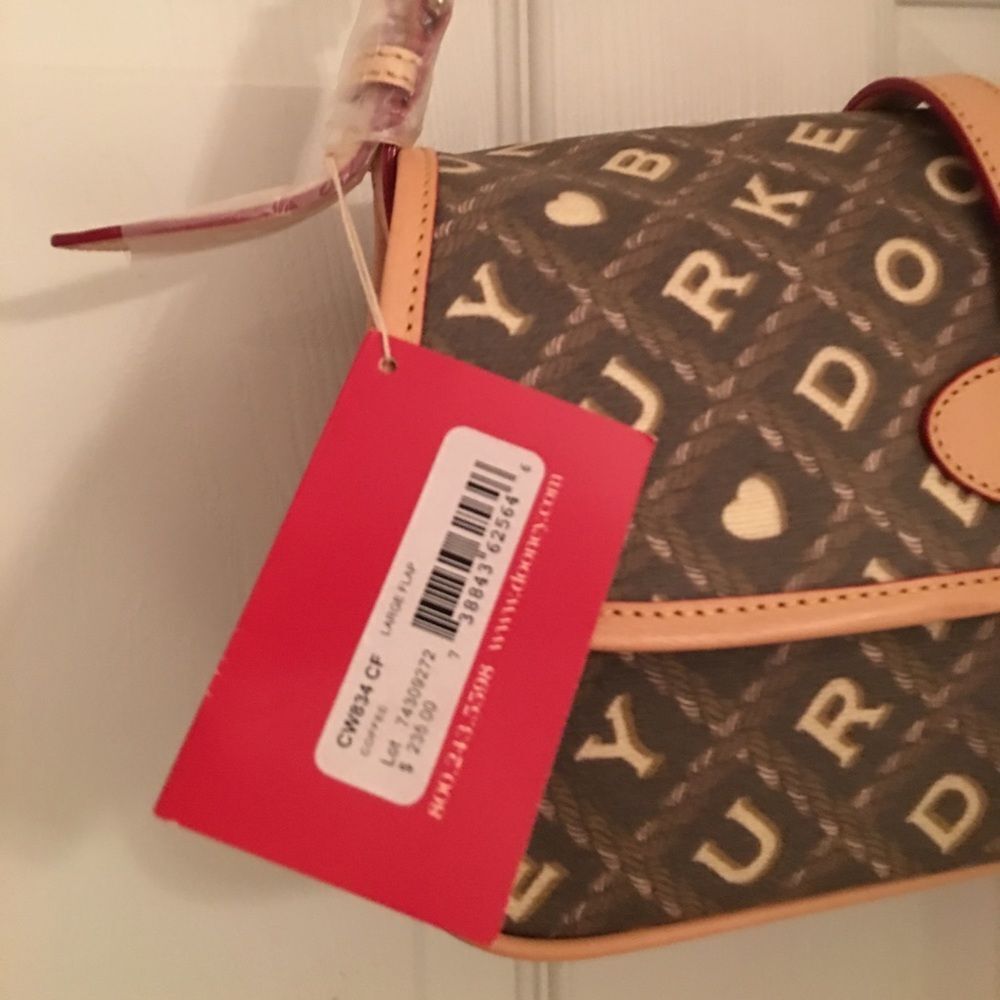 Dooney and Bourke Crossword Pattern  Brown/Coffee  Handbag Purse Large F… - Picture 10 of 11